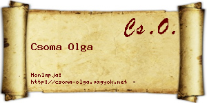 Csoma Olga névjegykártya